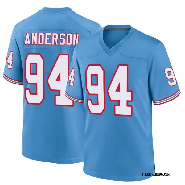 Men's Abdullah Anderson Tennessee Titans Game Light Blue Oilers Throwback Alternate Jersey