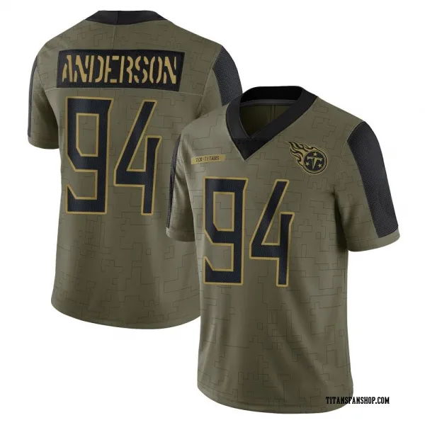 Men's Abdullah Anderson Tennessee Titans Limited Olive 2021 Salute To Service Jersey