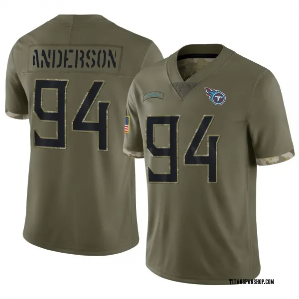 Men's Abdullah Anderson Tennessee Titans Limited Olive 2022 Salute To Service Jersey