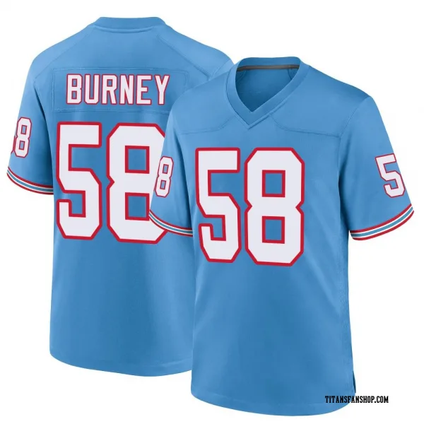 Men's Amari Burney Tennessee Titans Game Light Blue Oilers Throwback Alternate Jersey