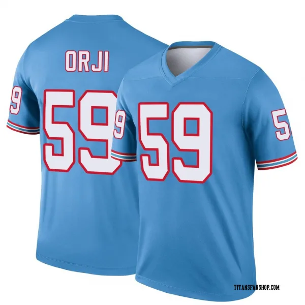 Men's Anfernee Orji Tennessee Titans Legend Light Blue Oilers Throwback Jersey