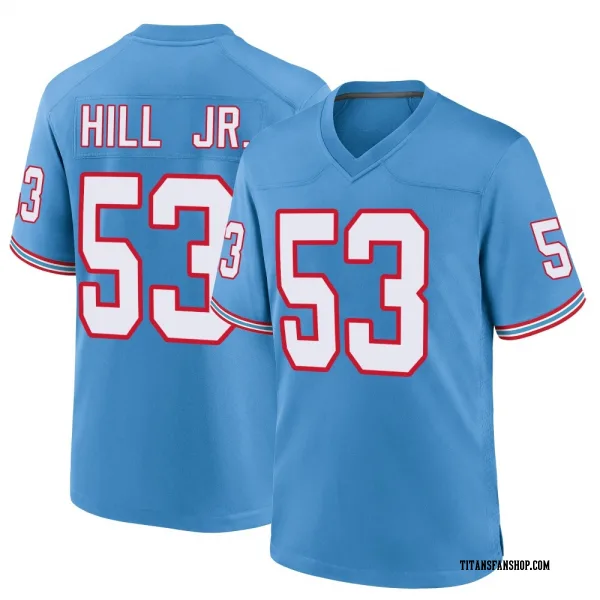 Men's Anthony Hill Jr. Tennessee Titans Game Light Blue Oilers Throwback Alternate Jersey