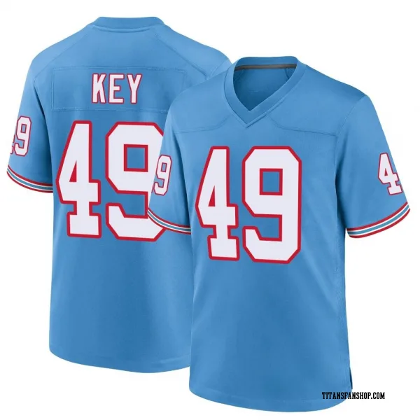Men's Arden Key Tennessee Titans Game Light Blue Oilers Throwback Alternate Jersey