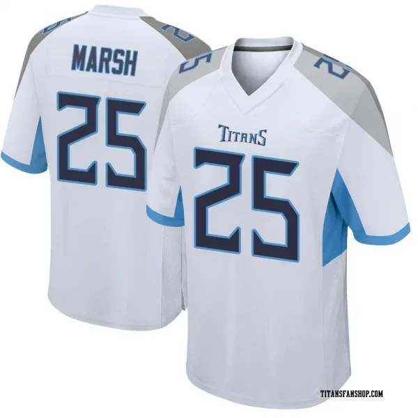 Men's Armani Marsh Tennessee Titans Game White Jersey