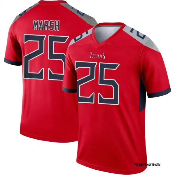 Men's Armani Marsh Tennessee Titans Legend Red Inverted Jersey