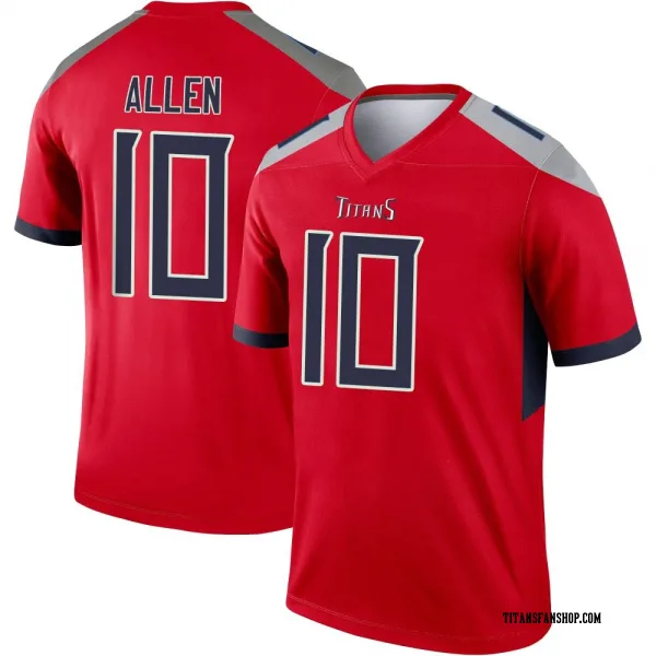 Men's Brandon Allen Tennessee Titans Legend Red Inverted Jersey