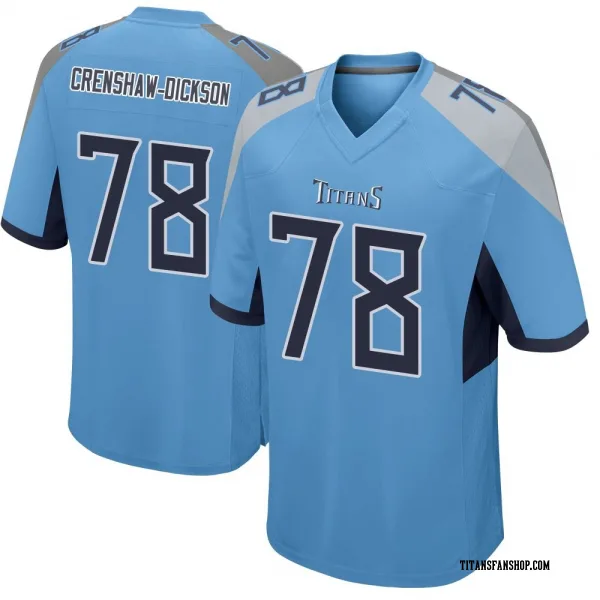 Men's Brandon Crenshaw-Dickson Tennessee Titans Game Light Blue Jersey