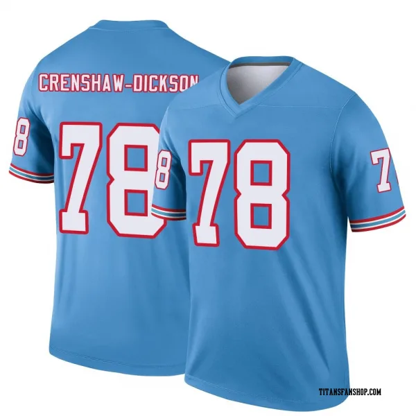 Men's Brandon Crenshaw-Dickson Tennessee Titans Legend Light Blue Oilers Throwback Jersey