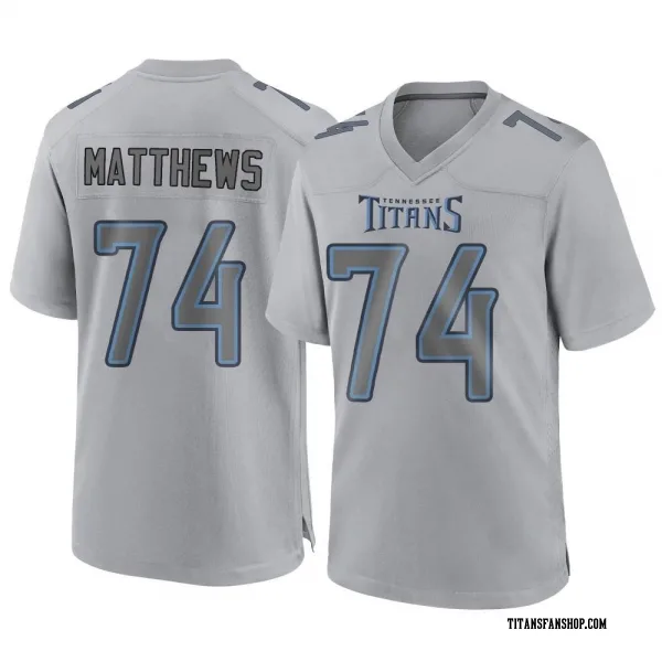 Men's Bruce Matthews Tennessee Titans Game Gray Atmosphere Fashion Jersey