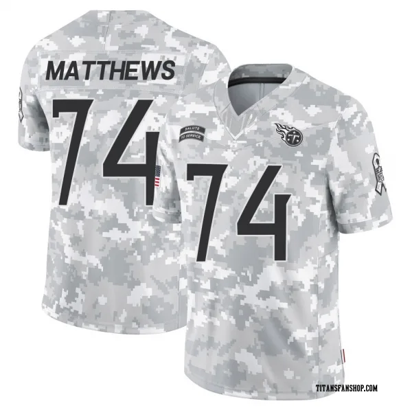 Men's Bruce Matthews Tennessee Titans Limited Arctic Camo 2024 Salute to Service Jersey