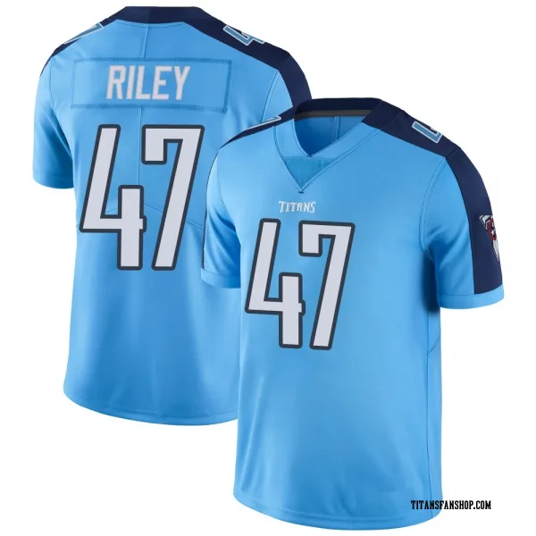 Men's Cam Riley Tennessee Titans Limited Light Blue Color Rush Jersey