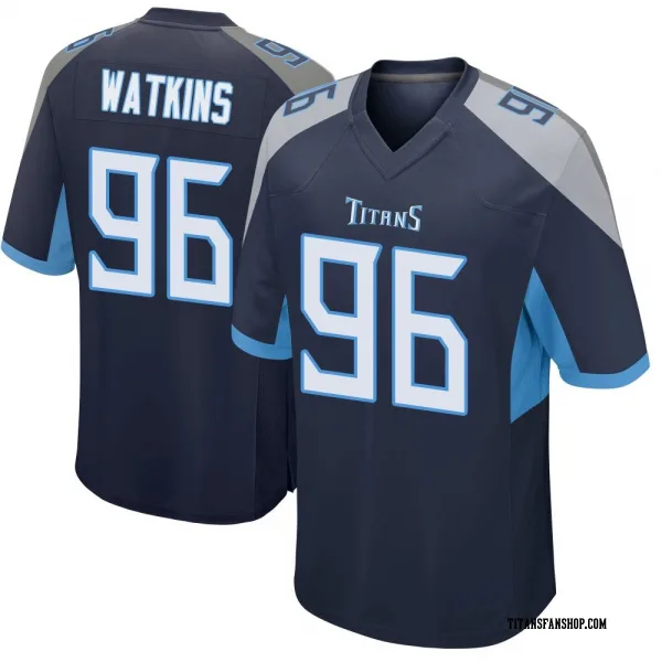 Men's Carlos Watkins Tennessee Titans Game Navy Jersey