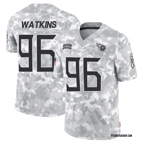 Men's Carlos Watkins Tennessee Titans Limited Arctic Camo 2024 Salute to Service Jersey