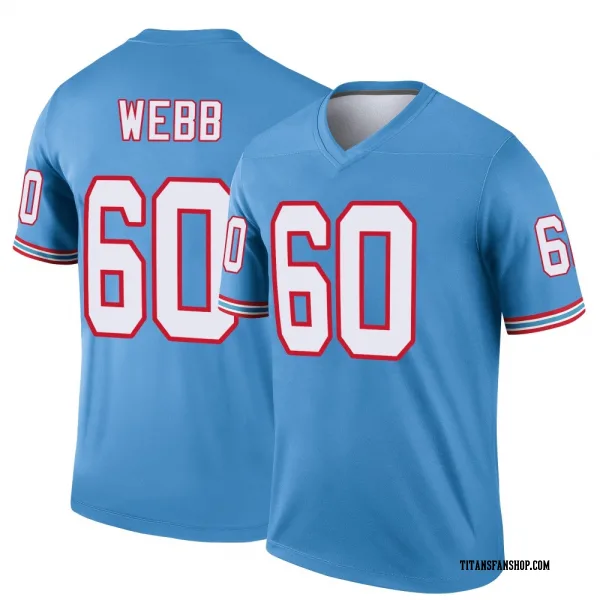 Men's Clay Webb Tennessee Titans Legend Light Blue Oilers Throwback Jersey
