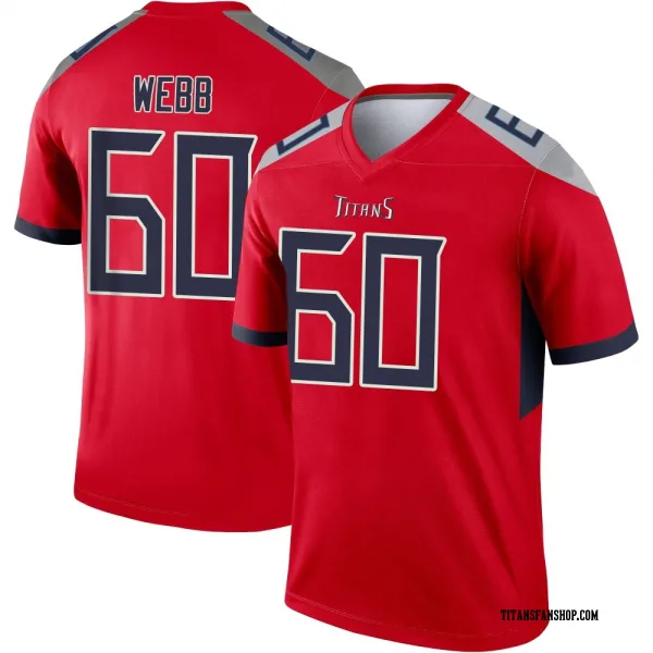 Men's Clay Webb Tennessee Titans Legend Red Inverted Jersey