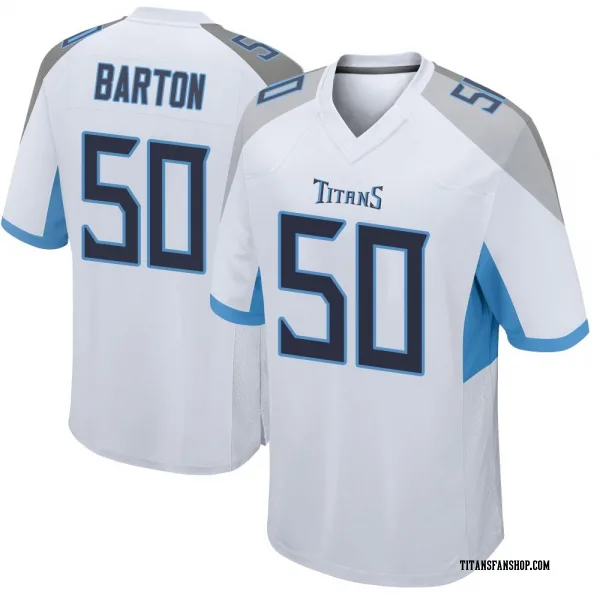 Men's Cody Barton Tennessee Titans Game White Jersey
