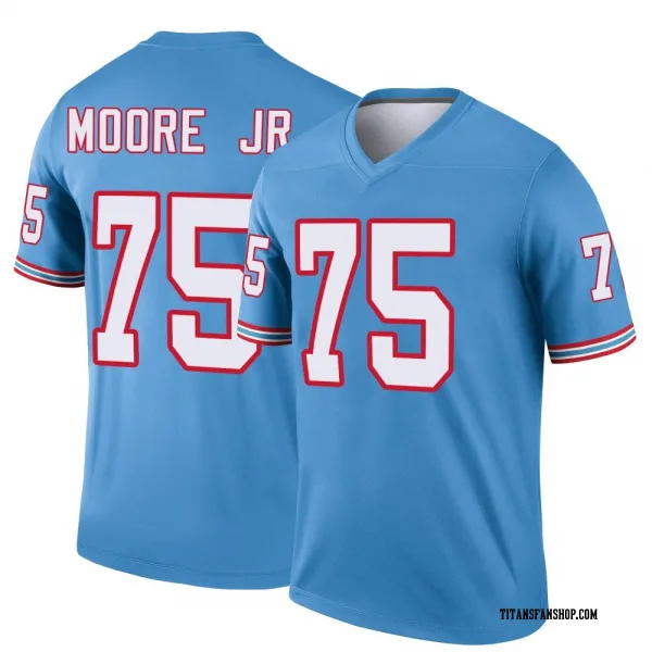 Men's Dan Moore Jr. Tennessee Titans Legend Light Blue Oilers Throwback Jersey