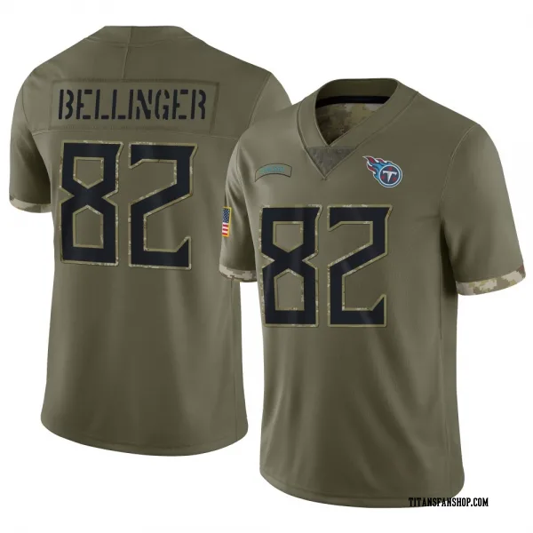 Men's Daniel Bellinger Tennessee Titans Limited Olive 2022 Salute To Service Jersey