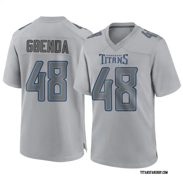 Men's David Gbenda Tennessee Titans Game Gray Atmosphere Fashion Jersey