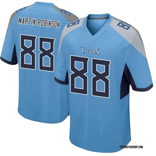 Men's David Martin-Robinson Tennessee Titans Game Light Blue Jersey