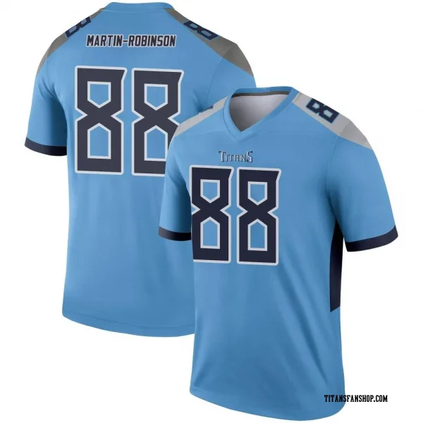 Men's David Martin-Robinson Tennessee Titans Legend Light Blue Jersey
