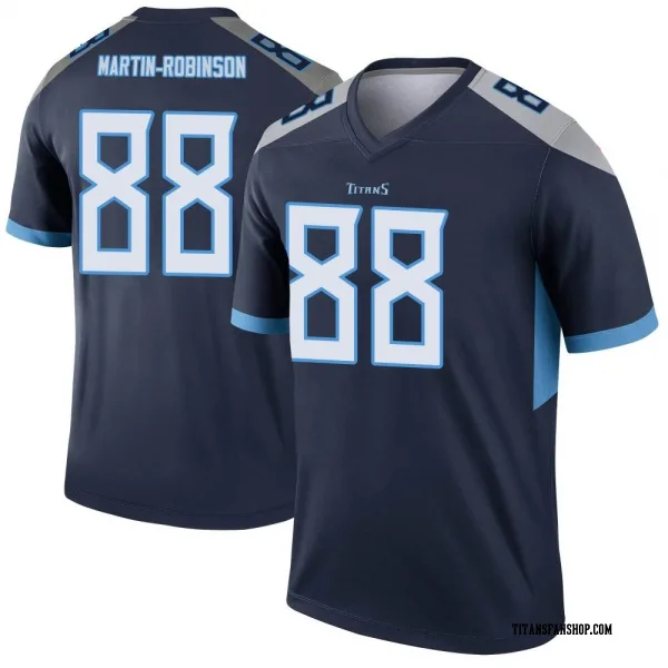 Men's David Martin-Robinson Tennessee Titans Legend Navy Jersey