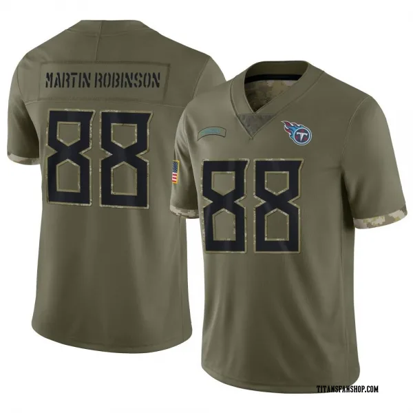 Men's David Martin-Robinson Tennessee Titans Limited Olive 2022 Salute To Service Jersey