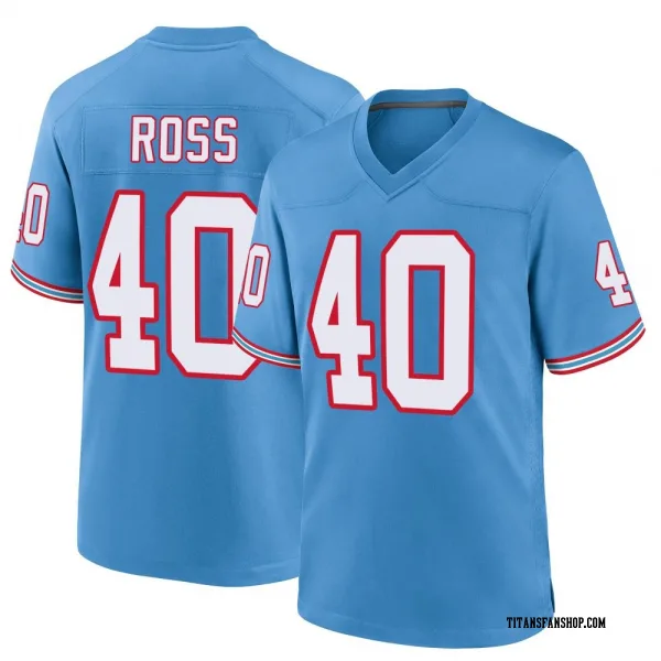 Men's Davion Ross Tennessee Titans Game Light Blue Oilers Throwback Alternate Jersey