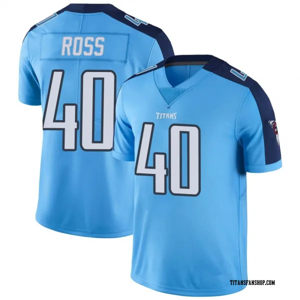 Men's Davion Ross Tennessee Titans Limited Light Blue Color Rush Jersey