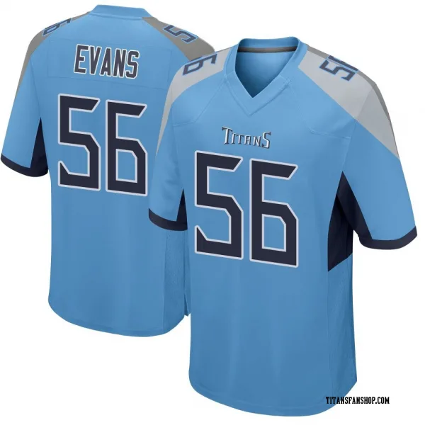 Men's Desmond Evans Tennessee Titans Game Light Blue Jersey