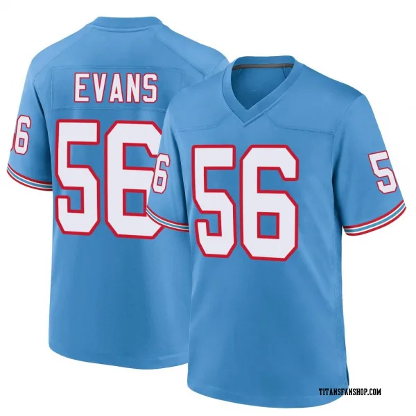 Men's Desmond Evans Tennessee Titans Game Light Blue Oilers Throwback Alternate Jersey