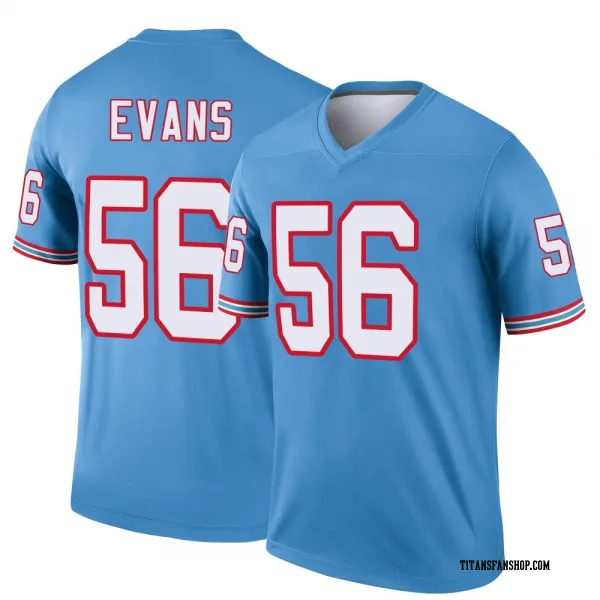 Men's Desmond Evans Tennessee Titans Legend Light Blue Oilers Throwback Jersey