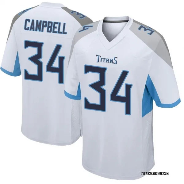 Men's Earl Campbell Tennessee Titans Game White Jersey