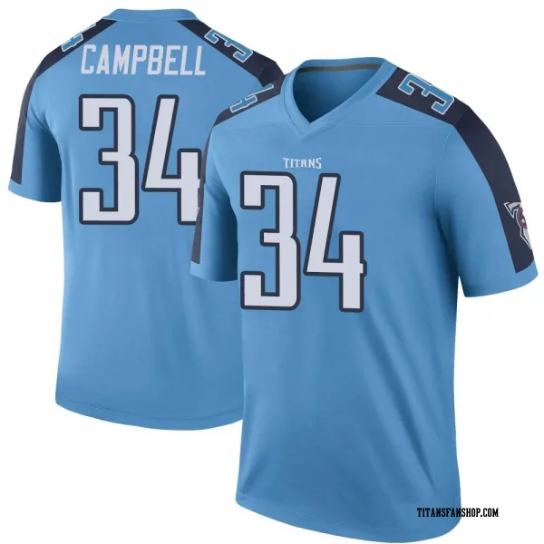 Men's Earl Campbell Tennessee Titans Legend Light Blue Color Rush Jersey