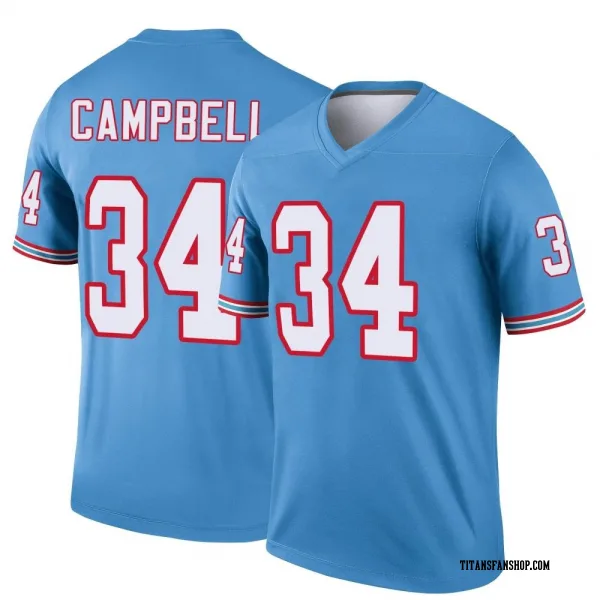 Men's Earl Campbell Tennessee Titans Legend Light Blue Oilers Throwback Jersey