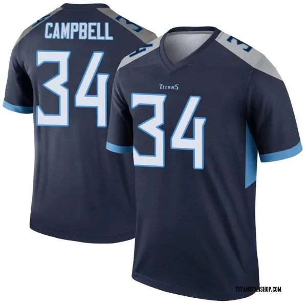 Men's Earl Campbell Tennessee Titans Legend Navy Jersey