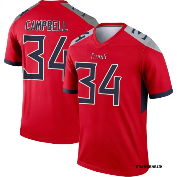 Men's Earl Campbell Tennessee Titans Legend Red Inverted Jersey