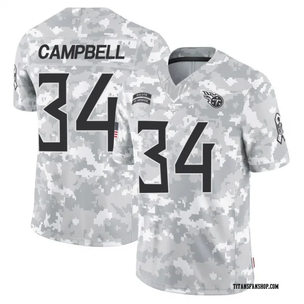 Men's Earl Campbell Tennessee Titans Limited Arctic Camo 2024 Salute to Service Jersey