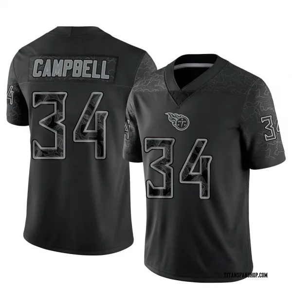Men's Earl Campbell Tennessee Titans Limited Black Reflective Jersey