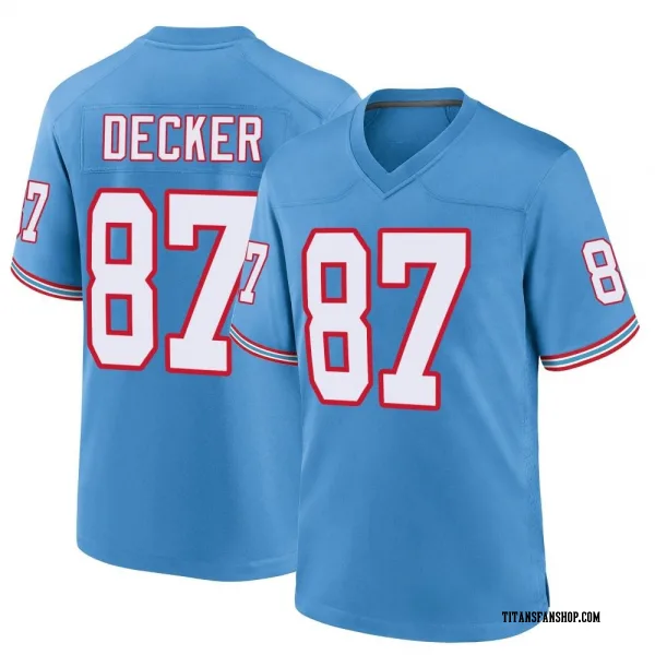 Men's Eric Decker Tennessee Titans Game Light Blue Oilers Throwback Alternate Jersey
