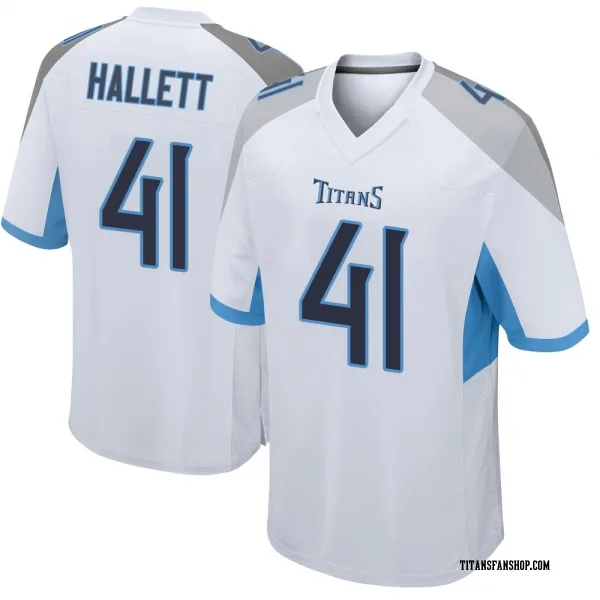 Men's Erick Hallett Tennessee Titans Game White Jersey