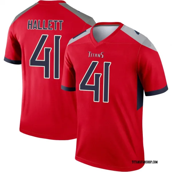 Men's Erick Hallett Tennessee Titans Legend Red Inverted Jersey