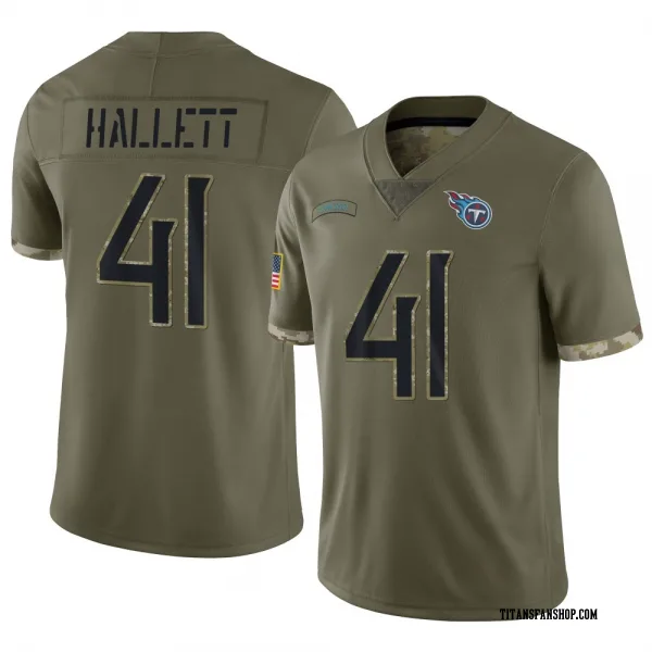 Men's Erick Hallett Tennessee Titans Limited Olive 2022 Salute To Service Jersey
