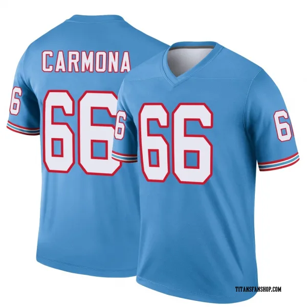 Men's Fernando Carmona Tennessee Titans Legend Light Blue Oilers Throwback Jersey