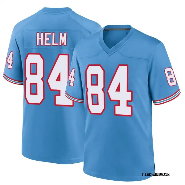Men's Gunnar Helm Tennessee Titans Game Light Blue Oilers Throwback Alternate Jersey