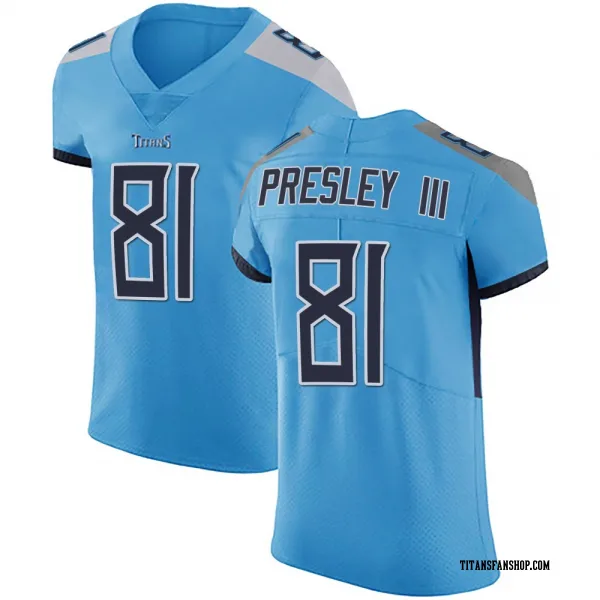 Men's Hal Presley III Tennessee Titans Elite Light Blue Team Color Vapor Untouchable Jersey