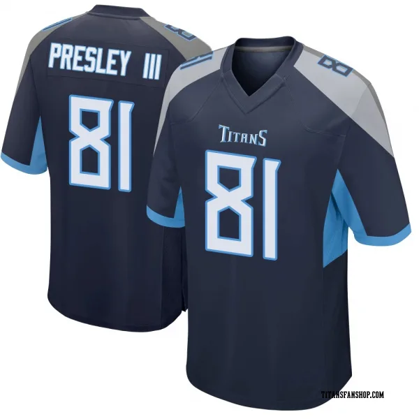Men's Hal Presley III Tennessee Titans Game Navy Jersey