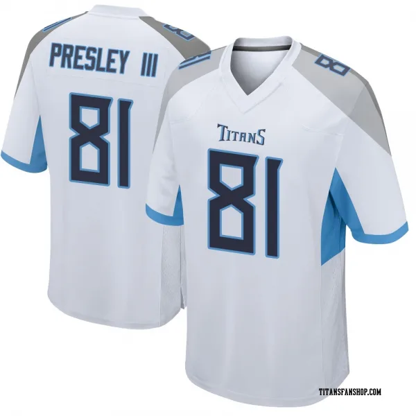 Men's Hal Presley III Tennessee Titans Game White Jersey
