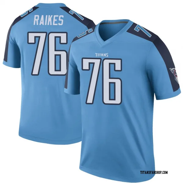 Men's Isaiah Raikes Tennessee Titans Legend Light Blue Color Rush Jersey