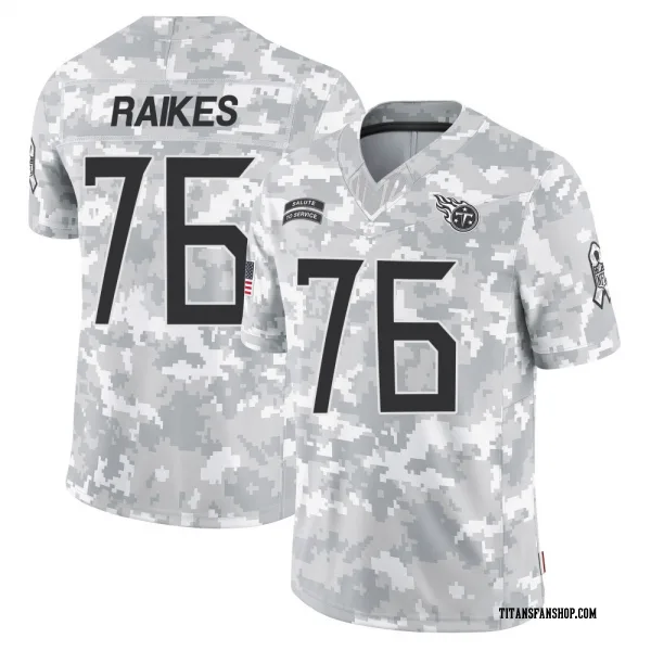 Men's Isaiah Raikes Tennessee Titans Limited Arctic Camo 2024 Salute to Service Jersey
